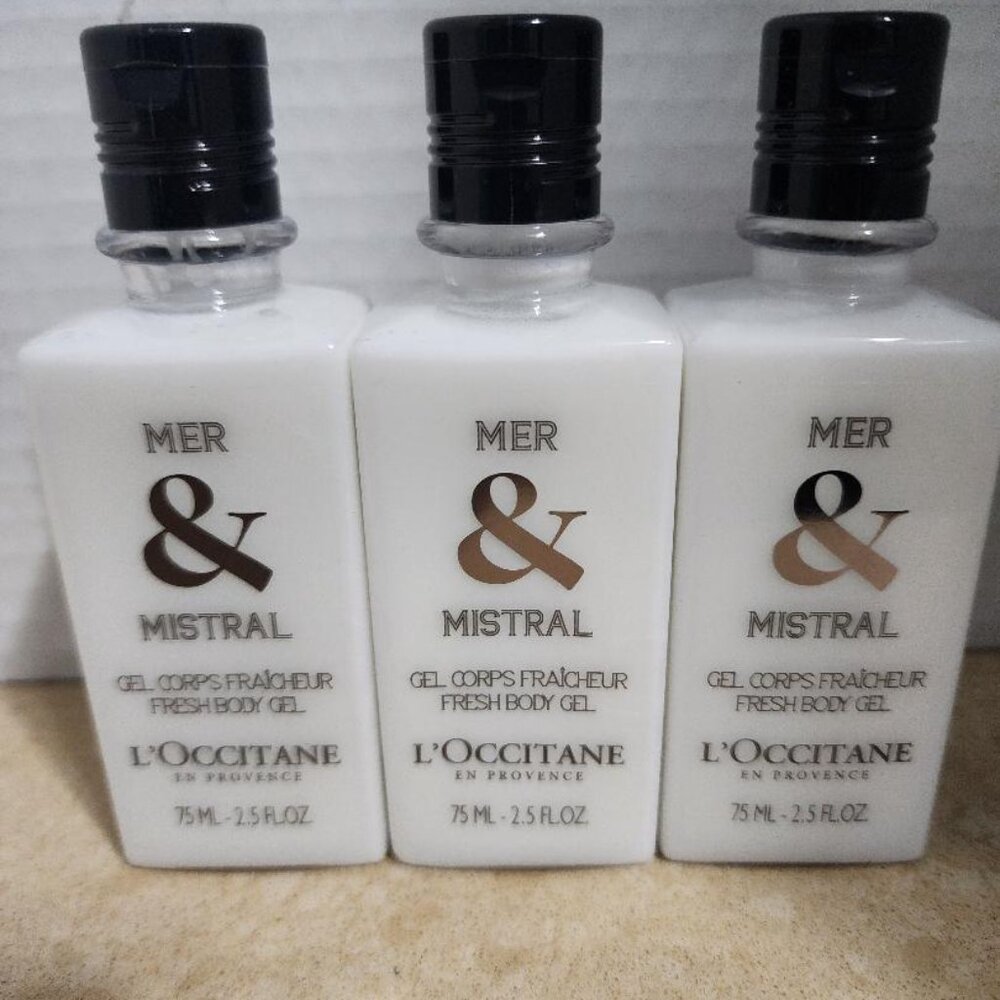 L’occitane Mer & Mistral Fresh Body Gel /milk RARE lot of 3 NEW